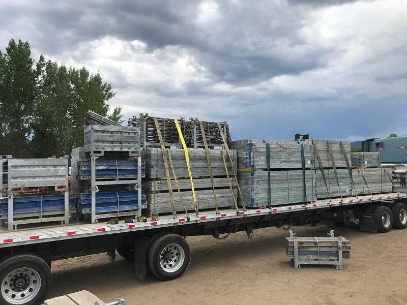 Construction Supplies on truck trailer